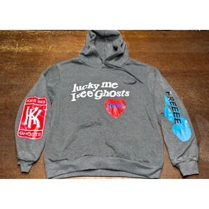Lucky Me I See Ghosts Hoodie Mens M Kanye Kid Cudi Camp Flog Gnaw Sweater